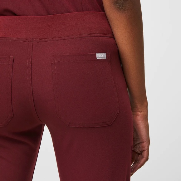Figs Livingston Basic Scrub Pants in Burgundy - Picture 2 of 9